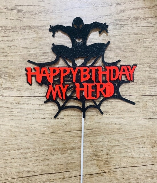 Set 10 thẻ cắm giấy siêu nhân nhện HPBD HERO 3D -MẪU 2 (HD).