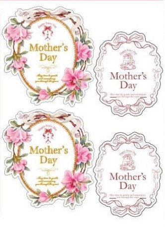 Set 60 bảng giấy hoạ tiết hoa hình OVAL mix 2 mẫu -  HAPPY MOTHER'S DAY.