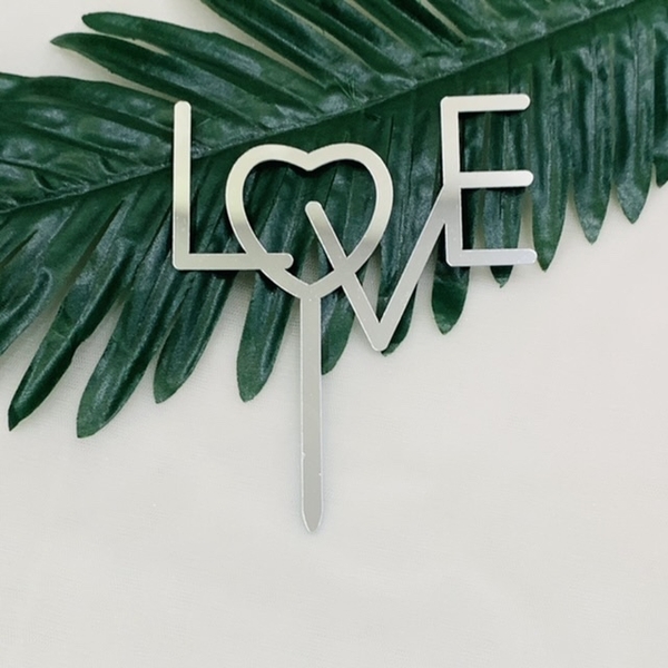 Set 10 mica LOVE chữ in-BẠC.