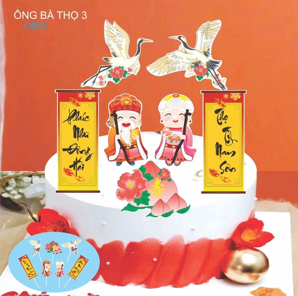 Set tết HD-ông bà mẫu 1 (có câu đối).