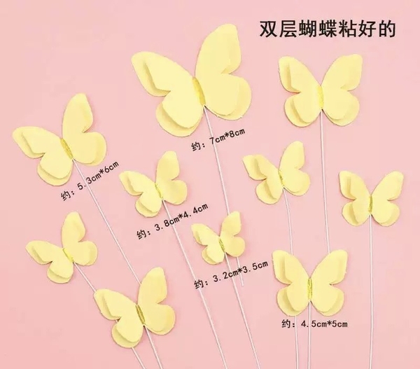 Set 10 bướm giấy 2 lớp -VÀNG.