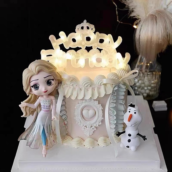 Đèn nháy chữ HPBD 2 hàng-màu vàng.