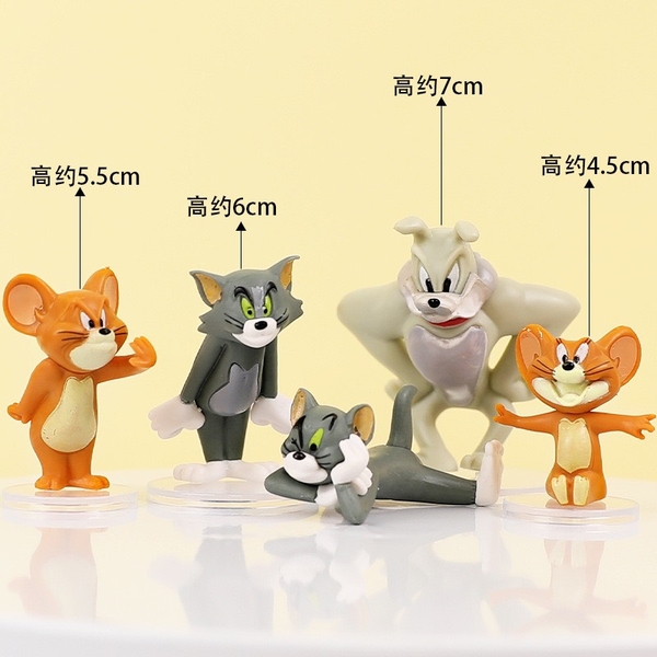 Set tượng nhựa đặc 5 chi tiết - Tom và Jerry.