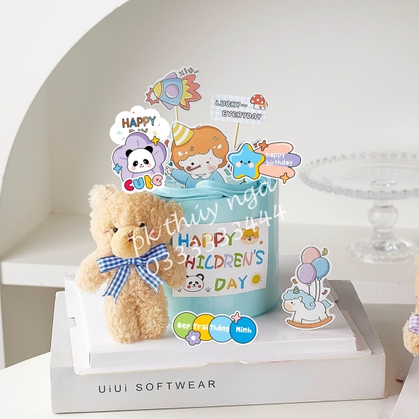 Combo 2 set giấy - bé trai thổi còi (đẹp trai thông minh).