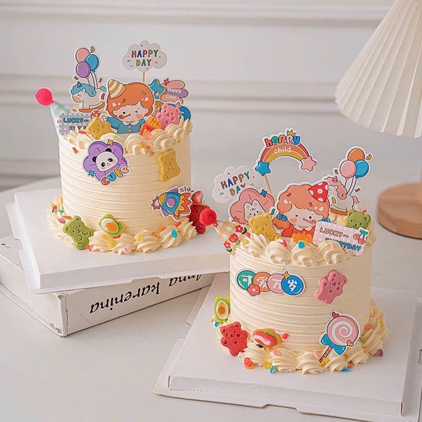 Combo 2 set giấy - bé gái thổi còi (xinh gái dễ thương).