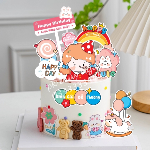 Combo 2 set giấy - bé gái thổi còi (xinh gái dễ thương).