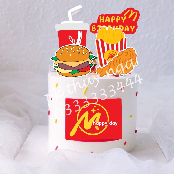 Combo 2 set giấy - đồ ăn nhanh mẫu 1  (2 bánh hamburger và đùi gà).