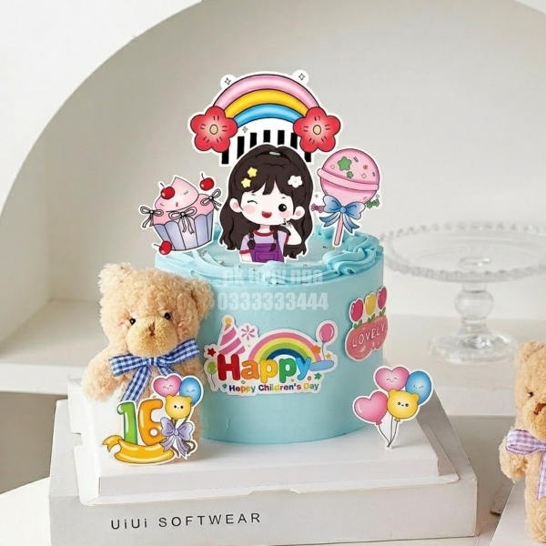 Combo 5 set giấy SX- bé gái áo tím và kẹo mút.