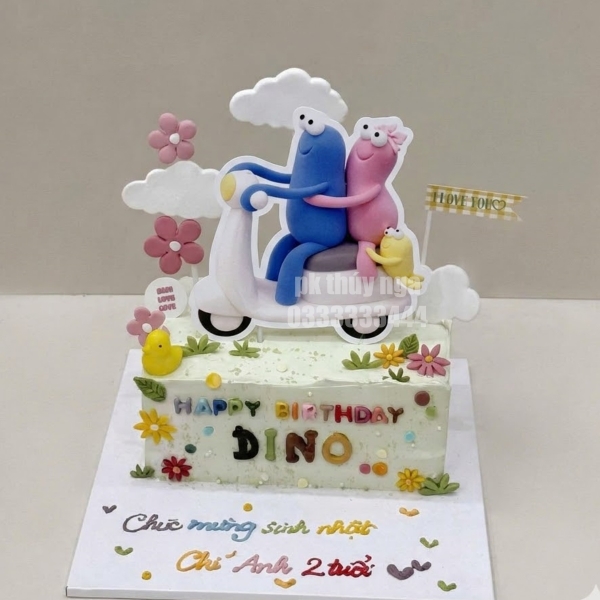 Set cây cắm giấy SX - 18 nhóm nhân vật VÔ TRI (lái xe máy)  (cao khoảng 8 cm).