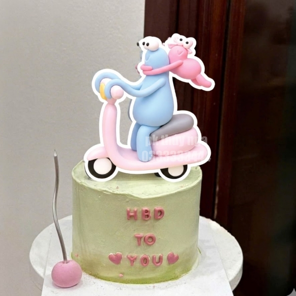 Set cây cắm giấy SX - 18 nhóm nhân vật VÔ TRI (lái xe máy)  (cao khoảng 8 cm).