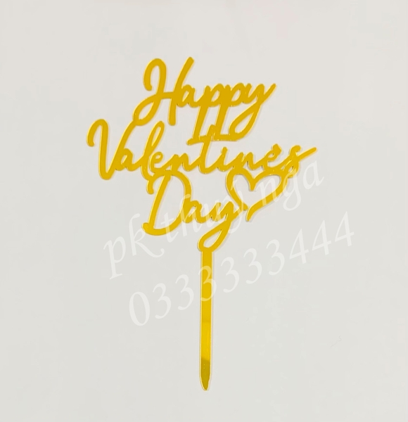 Set 10 mica Happy Valentine-VÀNG.