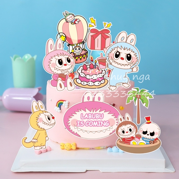 Combo 2 set giấy-Labubu (mẫu 2 -có cây dừa).