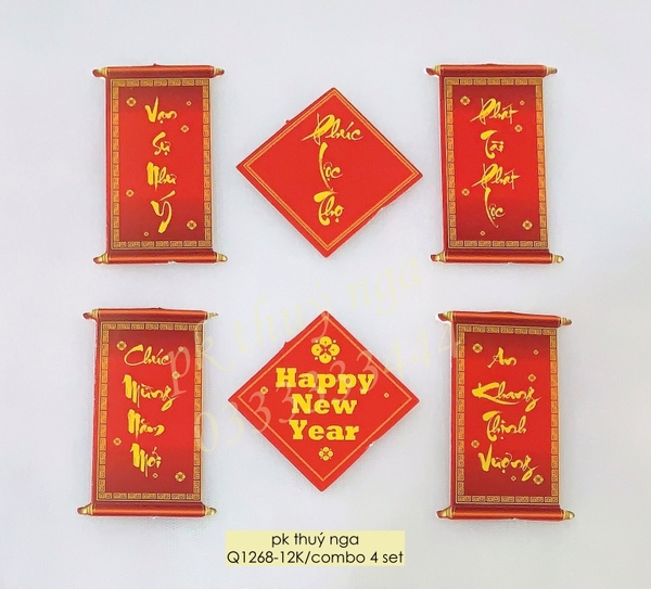 Combo 4 set giấy TẾT-CÂU ĐỐI CHÚC MỪNG NĂM MỚI.
