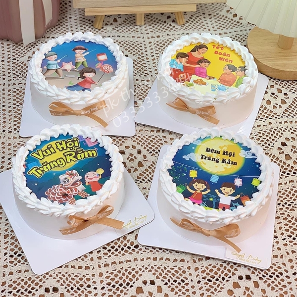 Combo 12 bảng tròn chủ đề trung thu (đường kính 8cm).