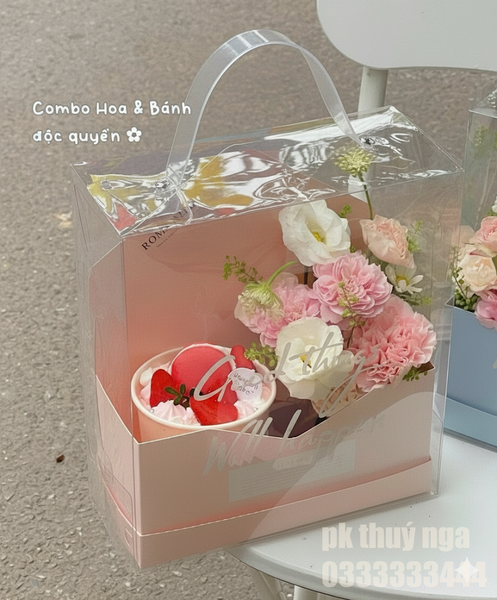 Set 10 hộp mica Good things will happen kt 10x25x25cm -màu HỒNG.