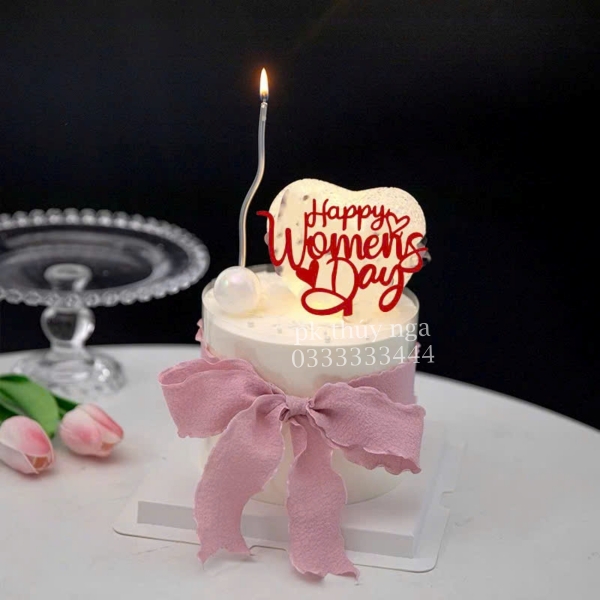 Set 10 mica Women's day mẫu 1-ĐỎ.