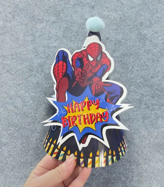 Set 10 mũ 3D cán bóng giấy đẹp kt dk 13cmx cao 20cm - SIÊU NHÂN NHỆN (SPIDERMAN) M24.