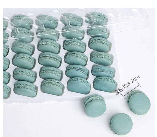 Bánh Maccaron tròn hộp 42 cặp-MÀU XANH (Trung Quốc).