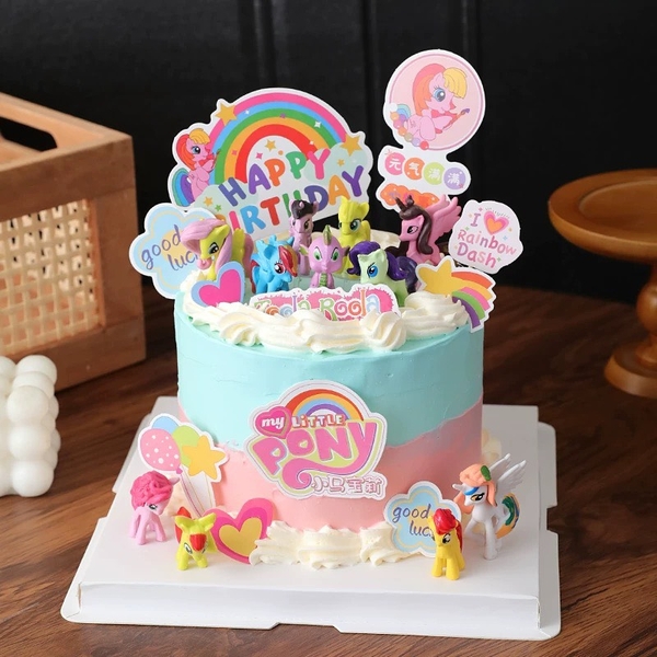 Combo 5 set giấy - Ngựa pony + cầu vồng + ngôi sao love vàng.
