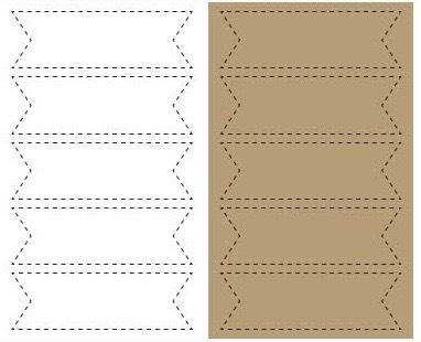 Set 60 bảng giấy không chữ mix 2 màu nâu và trắng (có đường viền nét đứt)9070.