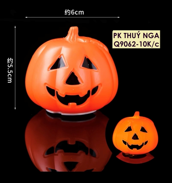 Tượng nhựa Halloween-Bí ngô có đèn.