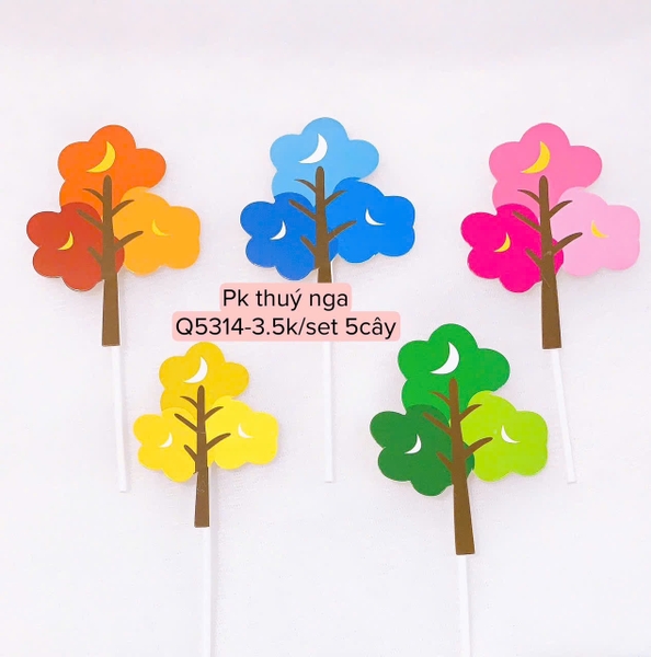 Set 5 cây giấy dáng uốn mix màu (HD)