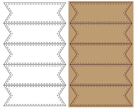 Set 60 bảng giấy không chữ mix 2 màu nâu và trắng (có đường viền nét đứt)9070.