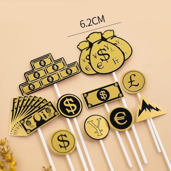 Combo 2 set giấy - thẻ chi tiết tiền vàng ép nhũ (10 cho tiết/set).