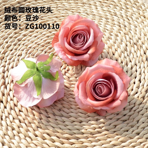 Hoa hồng đẹp (cánh cứng cáp)  kt 10cm-HỒNG CAM.