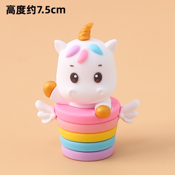 Tượng ngựa 1 sừng (ngồi giỏ sắc màu) nhựa đẹp.