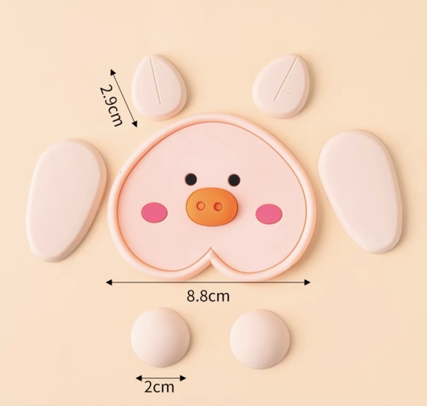 Set Heo hồng nhựa dẻo (7 chi tiêt).