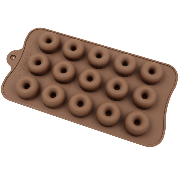 Khuôn silicon 15 bánh Donuts.
