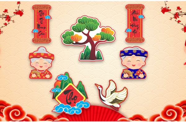 Set cắm TẾT-chủ đề ông bà (CT).