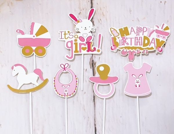 Set giấy baby thỏ hồng HD.