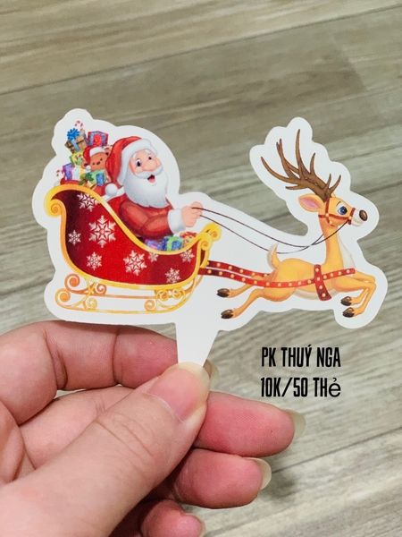 CAM-Set 50 ông già noel và xe kéo tuần lộc.