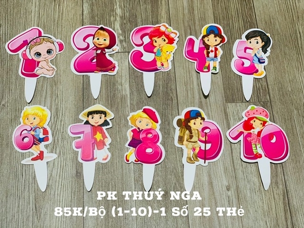 BỘ SỐ GIẤY CON GÁI (1-10) (1 SỐ 25 THẺ) (XẢ KHO).