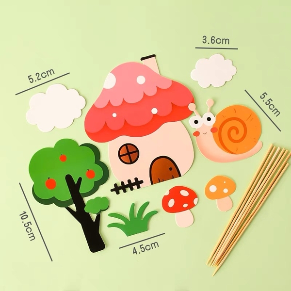 Combo 2 set giấy nhà-nấm-cây-ốc sên.