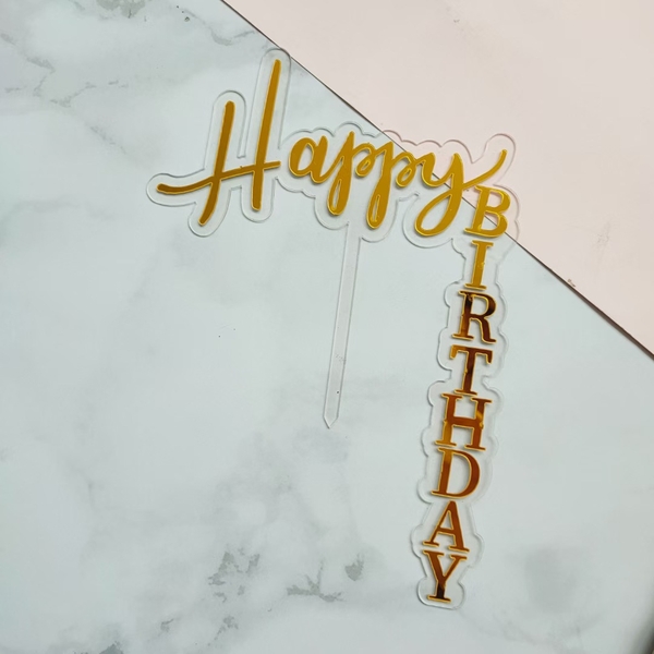 Mica chữ HAPPY BIRTHDAY CHỮ GẬP.A056