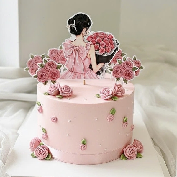 Set 65 thẻ giấy cô gái quay lưng.