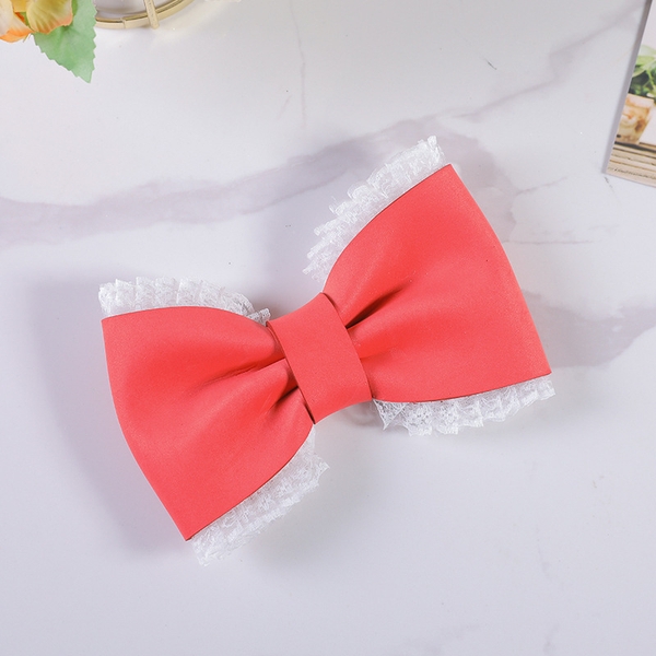 Nơ viền ren trắng -ĐỎ XẢ KHO.