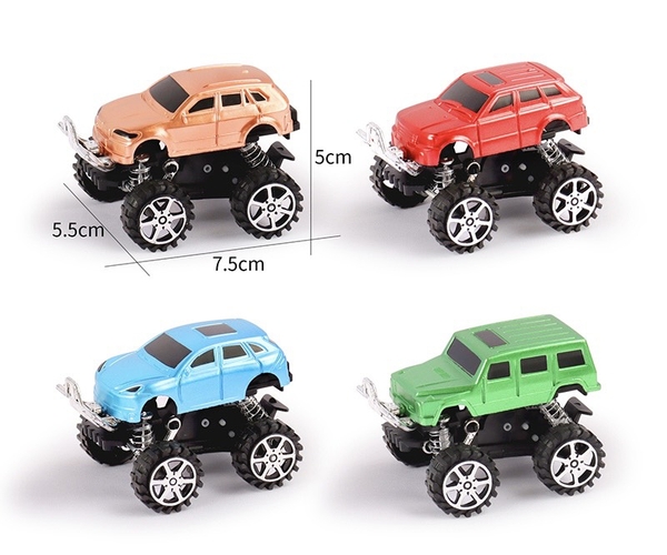 Set 4 xe kéo lò xo mix màu (nhựa).