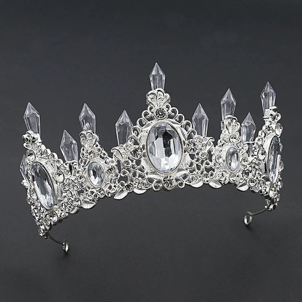 VM-Vương miện đại màu trắng đk16cm.