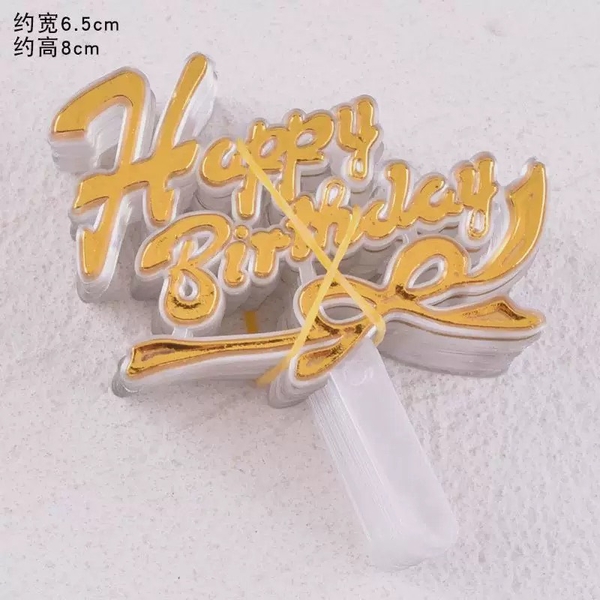 Set 100 cây HPBD nhựa-chữ thắt nơ bên dưới màu vàng.