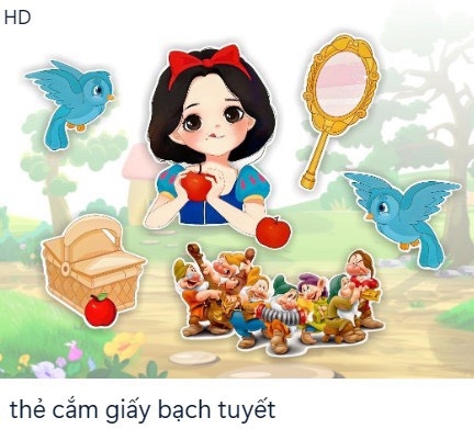 Set giấy Bạch tuyết và gương (CT).