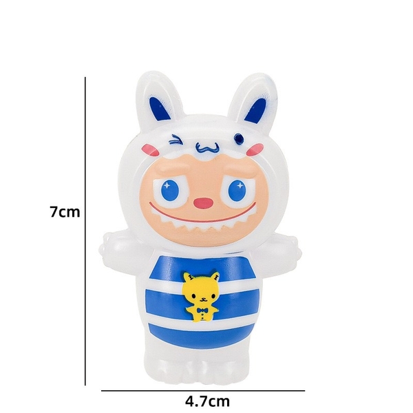 Tượng LABUBU nhựa cứng kt 7cm-XANH DƯƠNG9115.