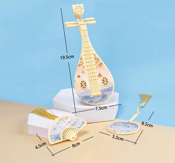 Bộ 3 chi tiết nhựa đàn-quạt (MÀU VÀNG) XẢ KHO.