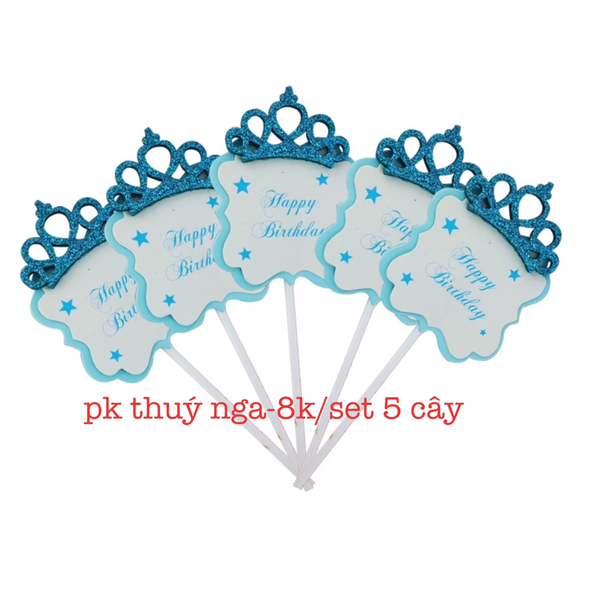 CAM-Set 5 bảng vuông xanh gắn vương miện C12