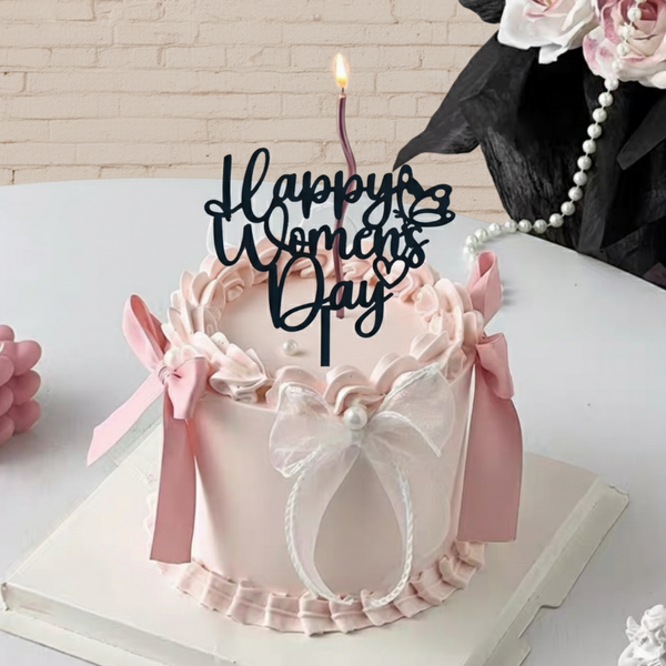 Set 10 mica Happy women's day gắn cánh bướm-ĐEN.