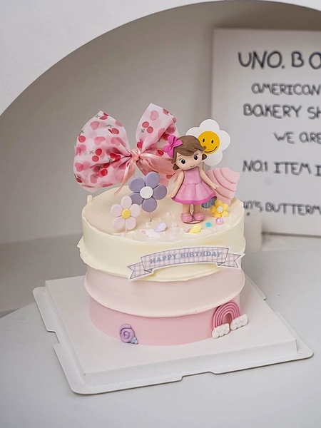 Set 3 chi tiết (nơ vải-ngôi sao vải-chữ HPBD)-HỒNG.