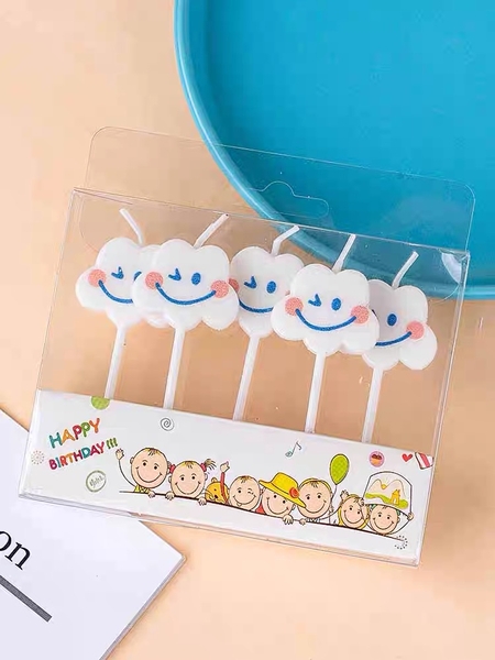 Vỉ 5 cây nến hình đám mây cười.